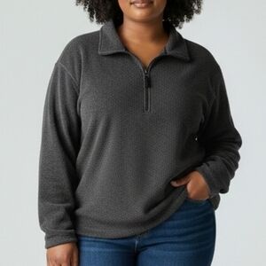 Croft & Barrow Gray Quarter-Zip Pullover
